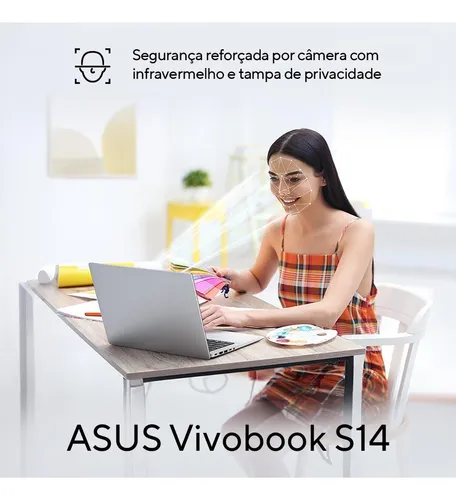 Notebook Asus Vivobook S14 S3407ca Intel Core Ultra 5 225h 16gb Ram 512gb Ssd Windows 11 Tela 14  Led Fhd Silver - Ly113w