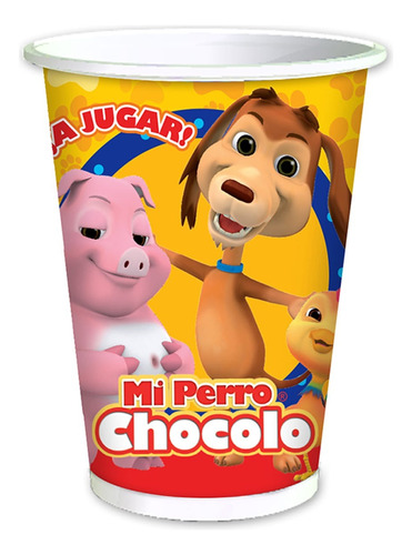 Vasos De Cartón Temática Mi Perro Chocolo 12 Unidades