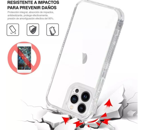 Funda Para Iphone Uso Rudo Alto Impacto Transparente 3 En 1 Transparente Iphone 12