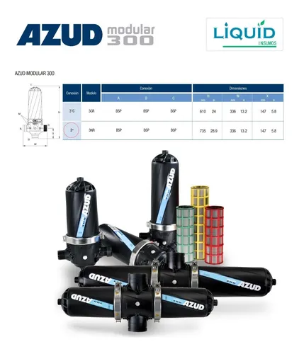 Filtro Malla Para Riego Y Goteo Azud Modular-300 3 Pulgadas