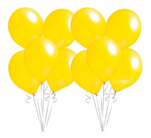 Imagen 1 de 1 de Globos Amarillos Perlados  X 25 U - Lollipop