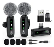 Comprar Vidabee Micrófono Inalámbrico Lavalier Condensado P\u002F iPhone Android Ipad Color Negro Oscuro Micrófono De Grabación De Condensador Omnidireccional Inalámbrico Para Entrevista Video Podcast Vlog