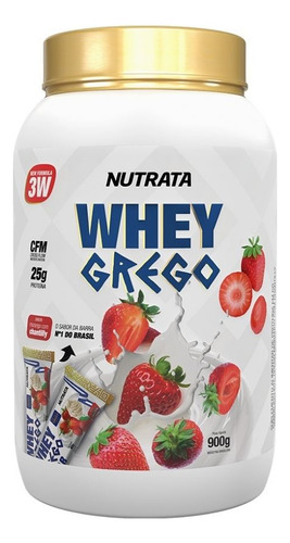 Whey Grego Nutrata 900g - Morango Com Chantilly Morango Com Chantily