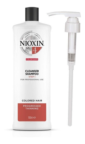 Nioxin 4 Cleanser Shampoo Anticaida 1000ml Cabello Teñido 