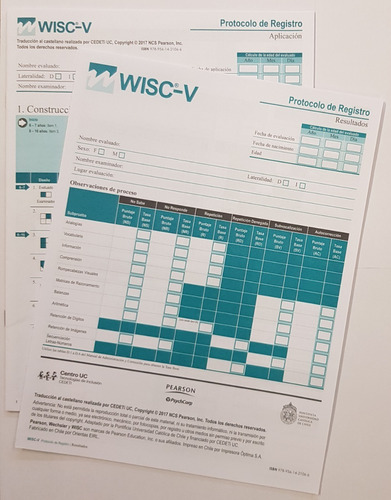 Wisc-5 Protocolos De Registro + Cuadernillos De Respuestas