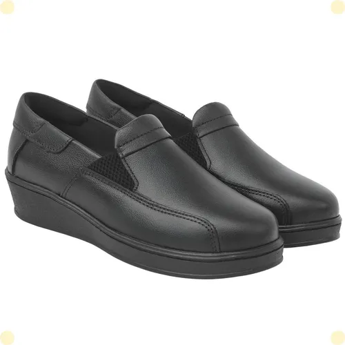 comprar Sapato Feminino Couro Anabela Plataforma Confortável Slip On