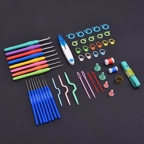 Juego De 16 Fundas De Punto Stitches Con Mango De Ganchillo
