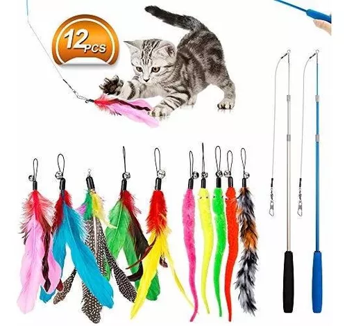 Juguetes con plumas de alambre de acero para gatos, juguete interactivo  resistente a los arañazos con resorte, productos para mascotas, gatos de  juguete graciosos - AliExpress