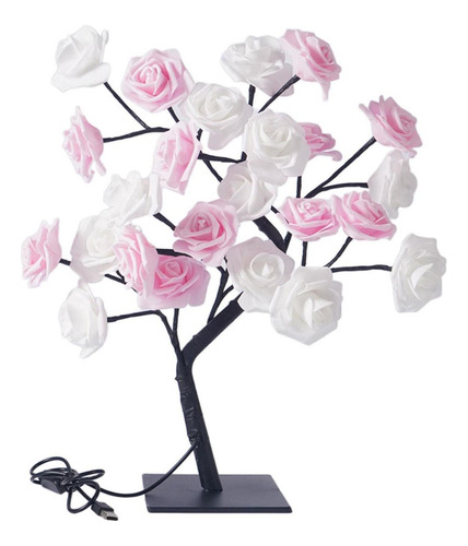 Ff Lámpara De Árboles De Rosas Artificiales Luces Lámpara De
