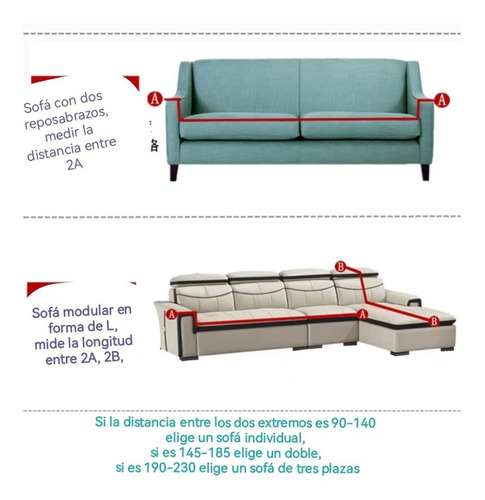 Imagen 8 de 10 de Funda De Sofá Forma De Il Chaise Longue 3 Asientos X Un Par