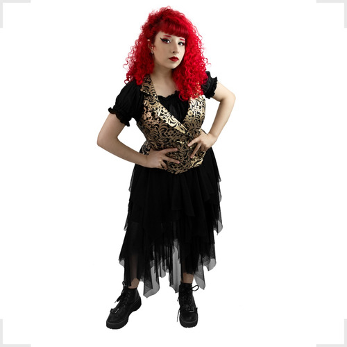 Colete Feminino Steampunk Arabesco Fantasia Pirata Halloween