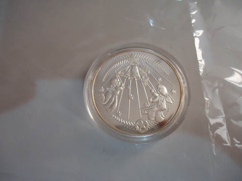 Medalla Onza De Plata Pura Ley .999 Feliz Navidad Año Nuevo