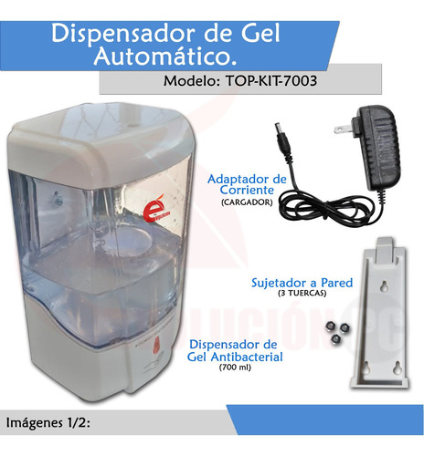 Imagen 7 de 9 de Dispensador De Jabón / Gel Automático Evita Contacto V8