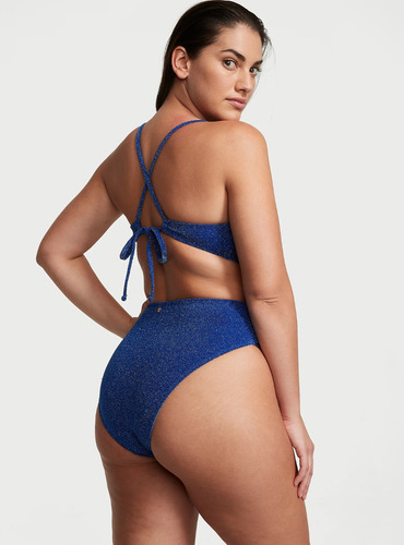 Conjunto Bikini Y Cheeky Victoria's Secret S Azul Brillo S