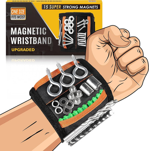 Pulsera Magnética Con 15 Imanes Para Sujetar Tornillos