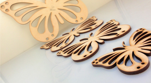 Mariposas / Aplique Kit X4 - Mdf / Fibrofacil