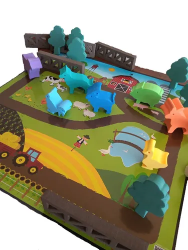Lona Didáctica Infantil Mi Granja Con Animales De Goma Eva