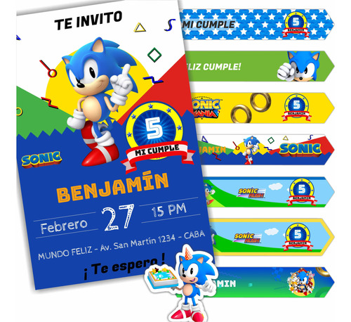 Kit Imprimible Personalizado  Candy Bar Sonic 1