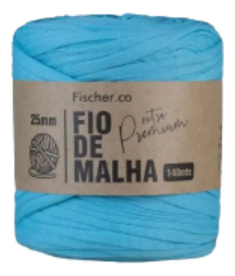Fio De Malha Premium Fischer Para Crochê Artesanato Cor Azul-turquesa