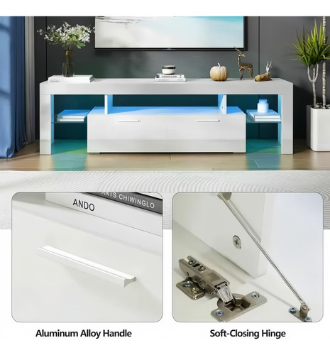 Mueble Mesa Para Tv Moderno Minimalista Con Luz Led 160cm