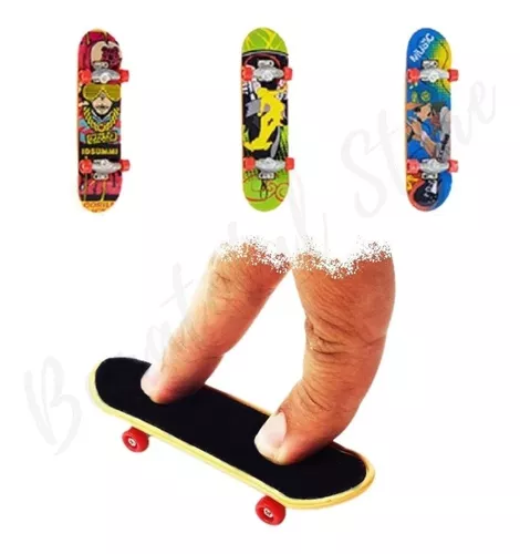 Skate Dedo Mini Kit 3 Fingerboard Brinquedo Presente Metal