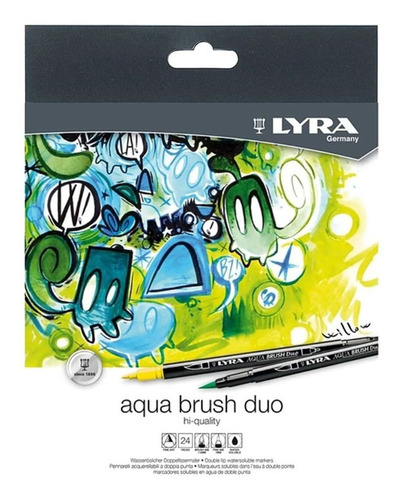 Marcadores Lyra Aqua Brush Duo Set 24 Colores