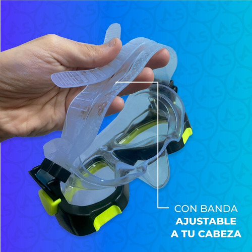 Imagen 5 de 6 de Equipo Kit Snorkel Profesional Mascara Antiparras Tubo