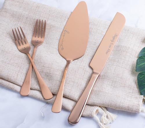Juego De Cuchillo Y Servidor Para Pastel De Boda, Tenedores