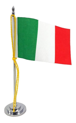 Imagem 1 de 2 de Mini Bandeira De Mesa Da Itália 15 Cm Poliéster
