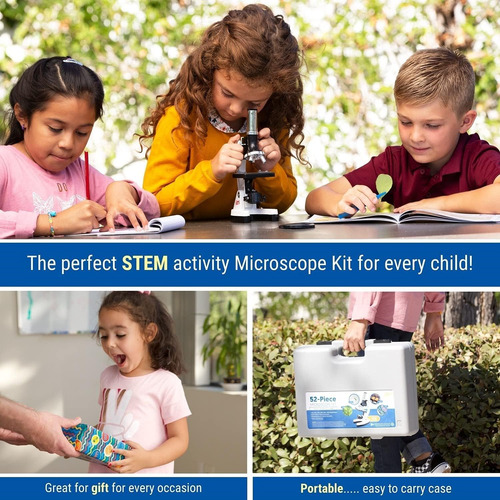 Microscopio Para Niños Led Y Espejo 300x 600x Y 1200x