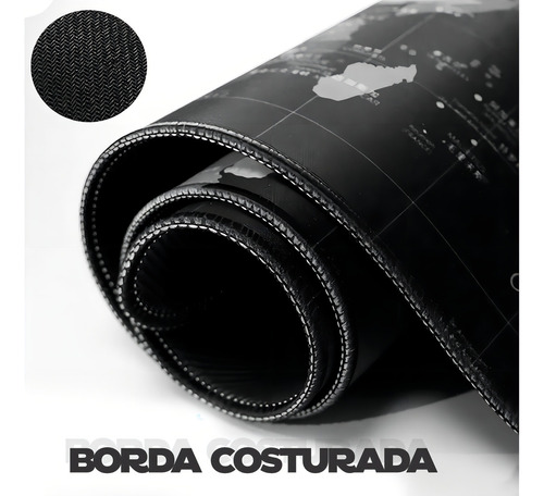 Criarte Mouse Pad Gamer Extra Grande 70x30 Mapa Do Mundo Pre