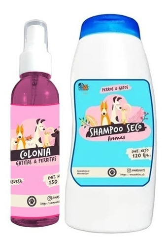 Kit Para Perro Shampoo Seco Coco + Colonia Aroma Frambuesa