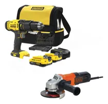 Comprar Taladro Percutor 1\u002F2  20v + Amoladora Angular 4 1\u002F2  650w