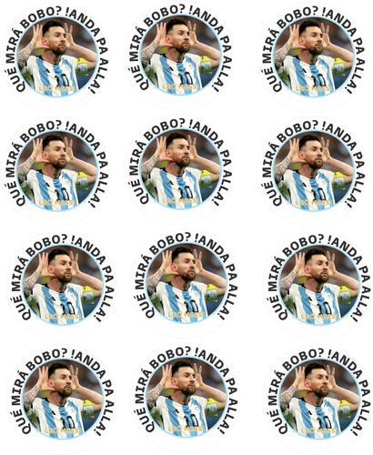 Stickers Calcos De Vinilo Autoadhesivo Messi Que Mira Bobo  