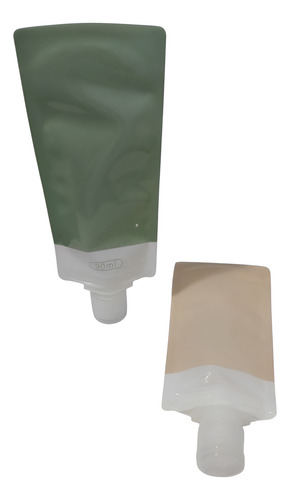 Kit Sachet Contenedor Liquido X2 De Viaje Reutilizables Verde/ Rosa