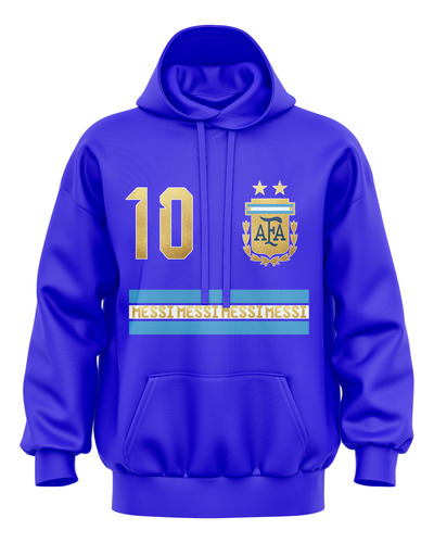 Sudadera Hoodie Leo Argentina Campeones Del Mundo M E S S I