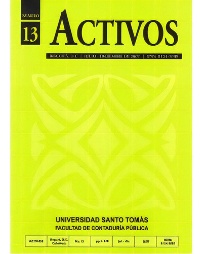 Activos No. 13: Activos No. 13, De Varios. Serie 45805-13, Vol. 1. Editorial U. Santo Tomás, Tapa Blanda, Edición 2007 En Español, 2007