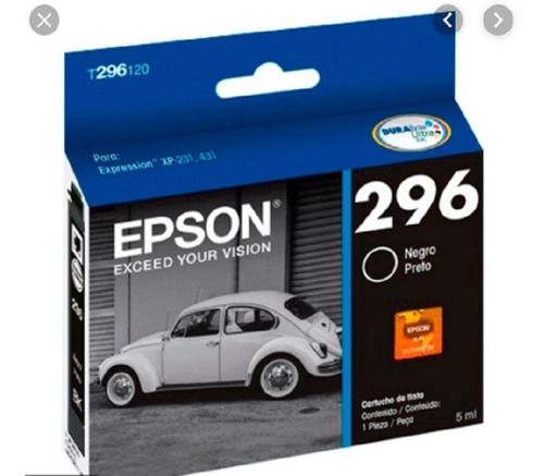 Cartucho De Tinta Epson 296 Negro, Modelo: T296120.