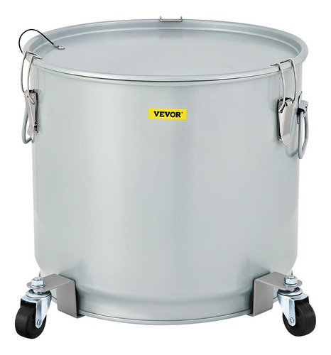 Vevor Cubo De Grasa Para Freidora 30l Contenedor De Aceite Color Plateado