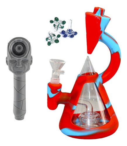 Bong Silicona Microscopio 20cm + Pipa Diseño Marvel +regalos