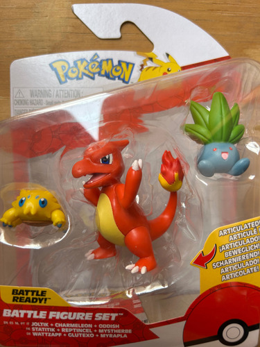 Juguete Pokemon Battle Set 3 Figuras Charmeleon Oddish Jolti