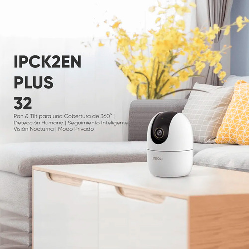 Imou & Cronos Cámara Ip 5mp Ipck2en-plus-32 Wi-fi Detección Inteligente Modo De Privacidad Con Micrófono Y Bocina Integrada Cv-1762 Sirena Personalizable Con Autotracking + Almacenamiento Microsd 32gb