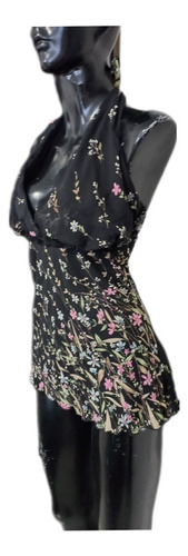 Blusa Halter Floral Talla 2xl Fresca Gasa