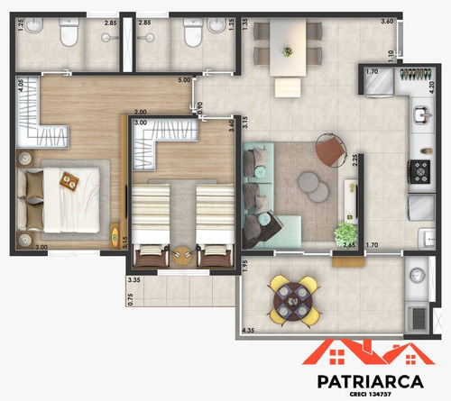 Imagem 13 de 15 de Apartamento Santa Margarida 73,66 E 84,35m² Morumbi Paulínia - 02 - Stamargari