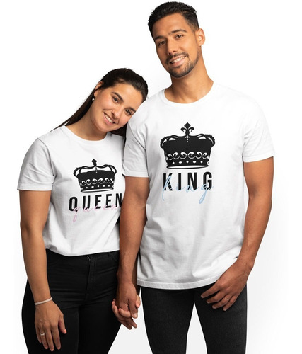 Playeras Pareja Novios Esposos Queen Y King Juntos Amor