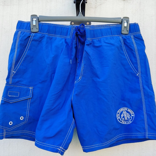 Short Malla Baño Hombre Azul C Bolsillos Talle L Impecable  