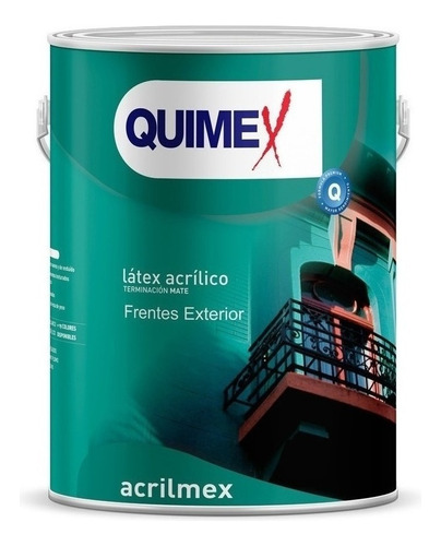 Latex Acrilico Exterior Acrilmex 1 Litro Quimex Acabado Mate Color Teja