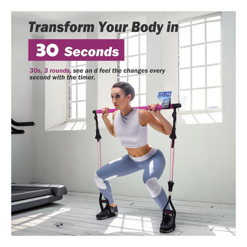 Kit De Bar De Pilates A Lo Largo Con Bandas De Resistencia,