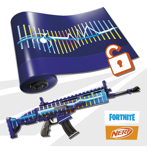Dart Blaster Nerf Fortnite Blue Shock Con Clip Para 10 Dardo
