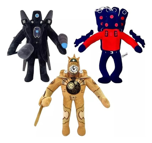 Set 3 Peluches Skibidi Toilet Titanes Exclusivos Coleccion